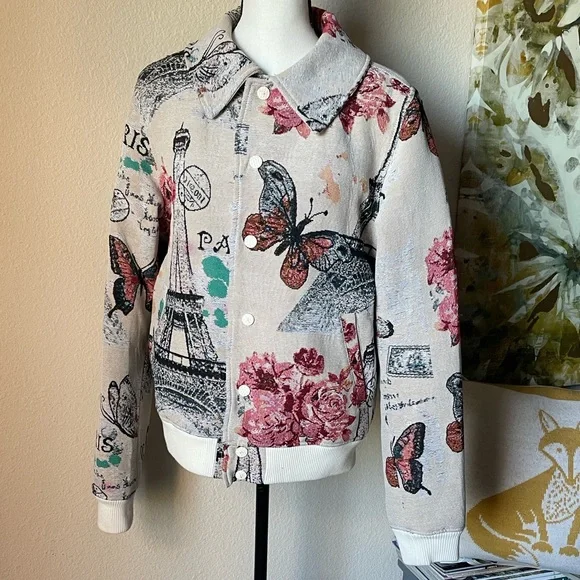 Guapi Fringed Butterfly Bomber Jacket . NEW w/o Tags - Picture 5 of 11